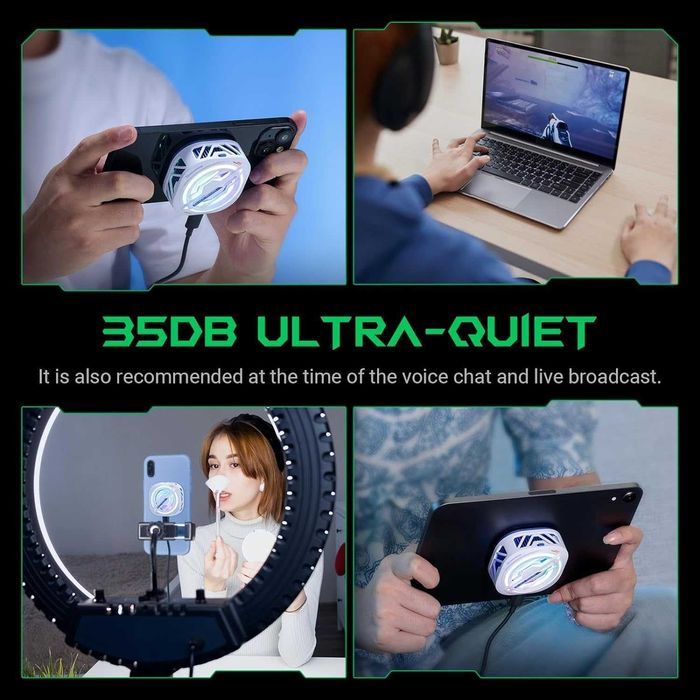 Cooler Magnetic Black Shark FunCooler RGB pentru Telefon și Tabletă