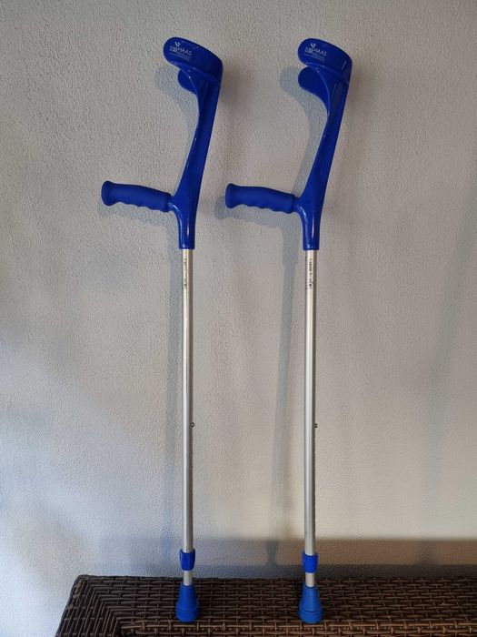 Carje reglabile antebrat, aluminiu, cu maner silicon