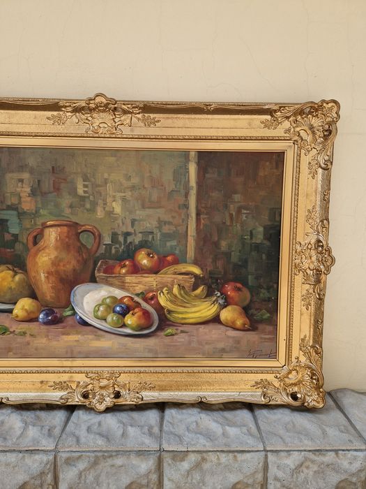 Изключителна огромна антикварна авторска майсторска картина