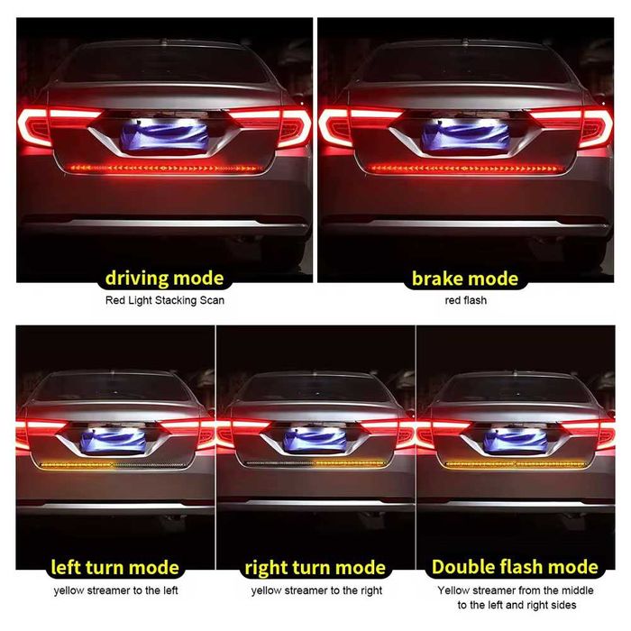 150 СМ LED лента за задна броня с 3 светлини - стоп, габарит и мигач