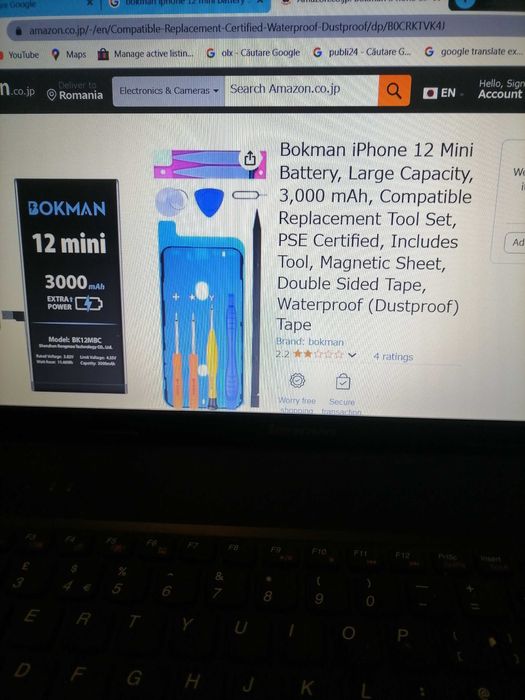 Baterie Bokman pentru iPhone 12 Mini 3000mAh cu set inlocuire complet