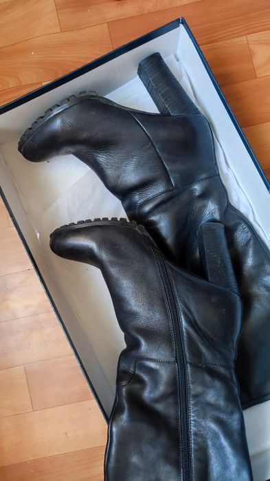 Сапоги кожанные, зимние тёплые