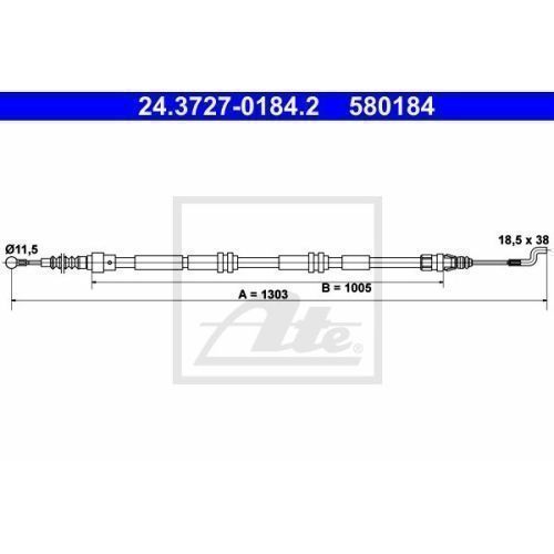 Cablu frana mana Vw Transporter 5 Ate 24372701842, parte montare : spate