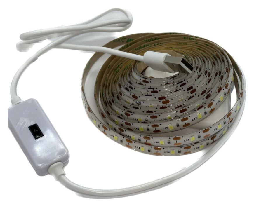 Banda LED cu senzor de miscare, DC 5V, alimentare USB, alb cald, 5 m