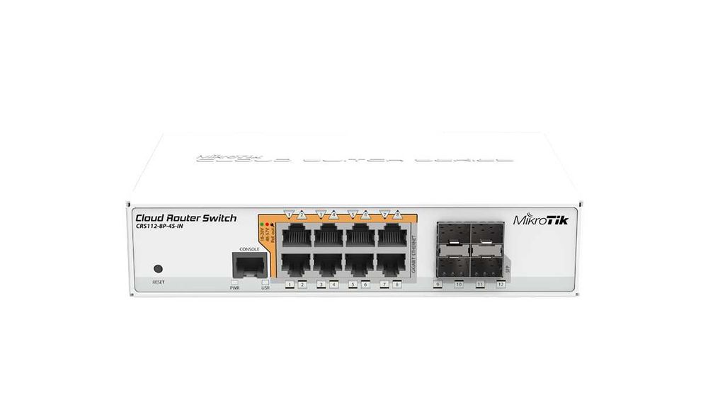 Коммутатор с PoE Mikrotik CRS112-8P-4S-IN