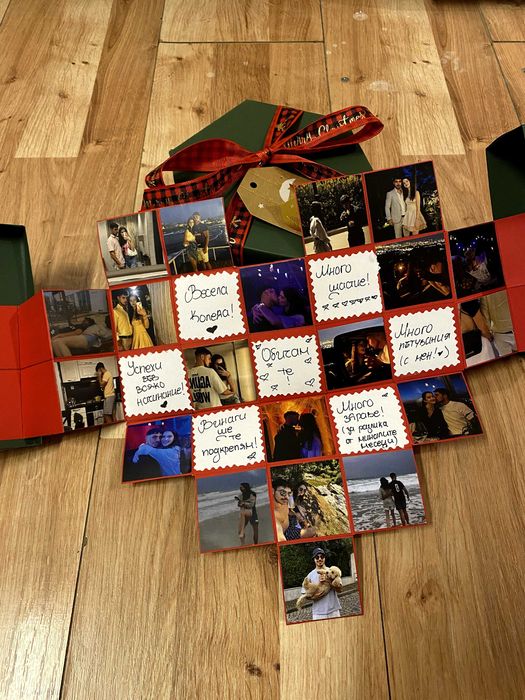 Кутия със снимки сърце, перфектен подарък за Коледа