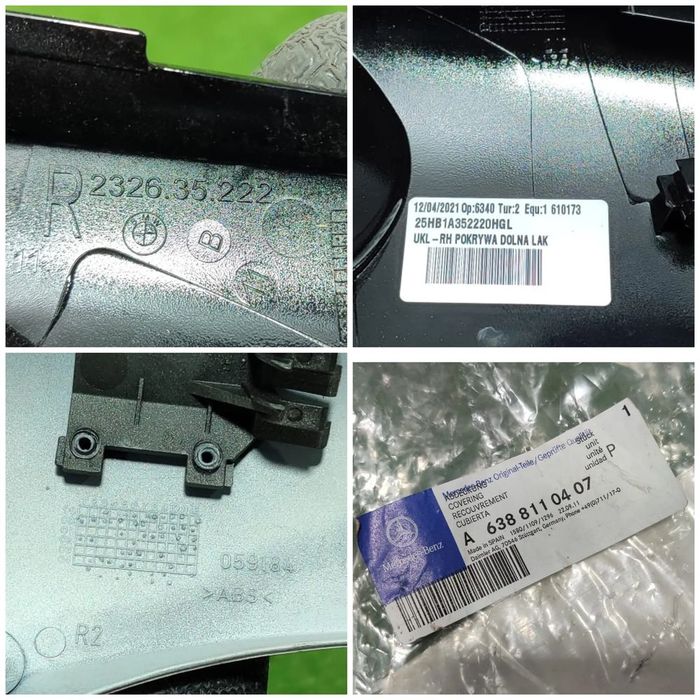 ORNAMENT SUPORT OGLINDA (4 BUC.) HONDA CIVIC (UFO) 2006-2011 / FORD FIESTA MK7 2008-2017 / MERCEDES-BENZ VITO (W638) 1996-2003 / TOYOTA YARIS 2005-201