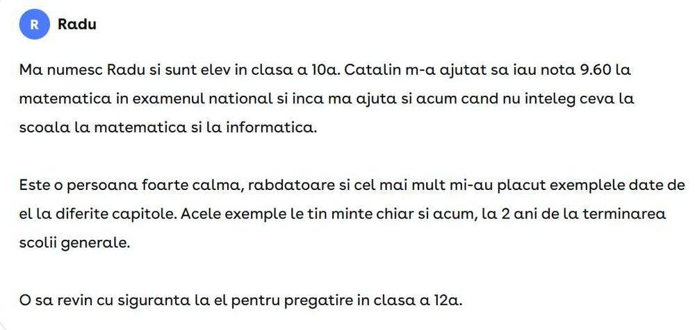 Meditatii matematica online/la domiciuliul meu langa Craiova