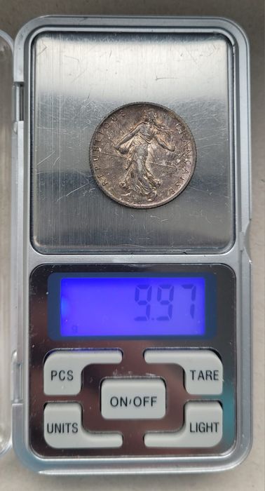 Monedă veche argint 2 Francs 1914 Franta.