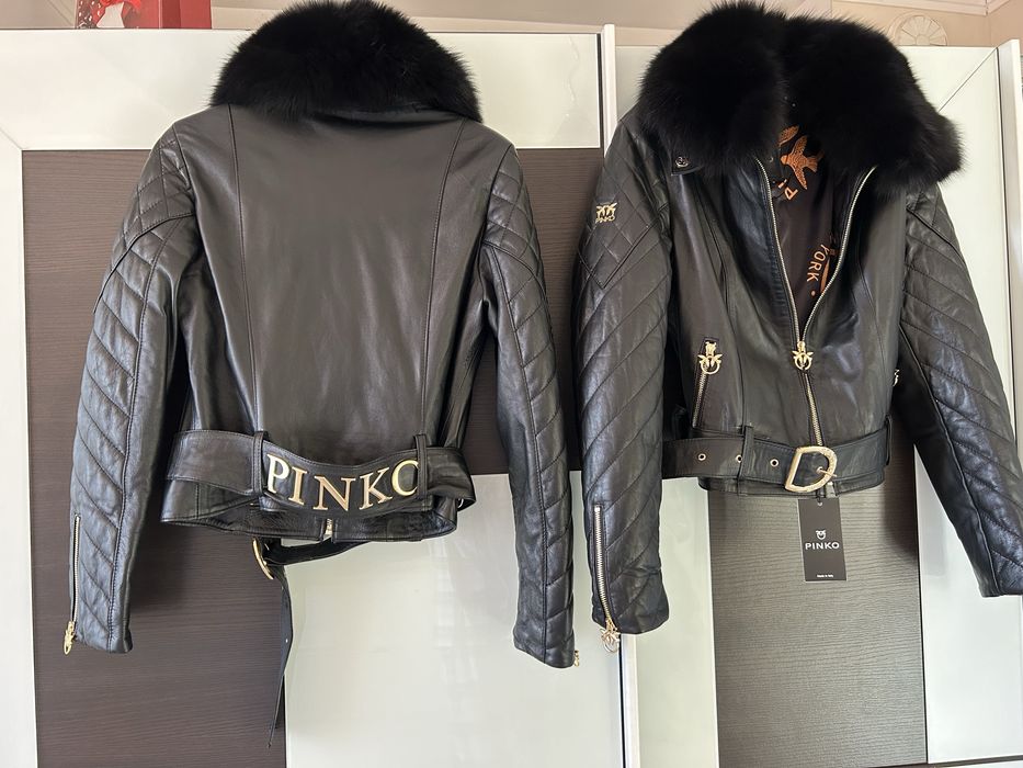 шикозно кожено яке с естествена кожа Pinko