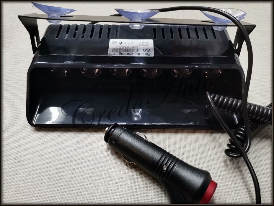Мощен!СИН LED! Сигнален блиц за табло Линейка !!6 LED (BLUE) 12 волта