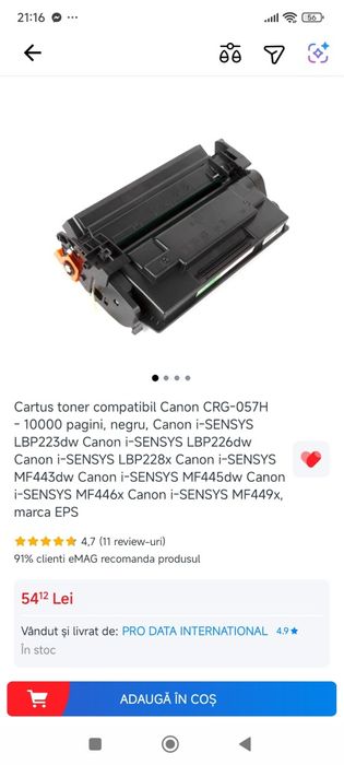 De vânzare 3 cartușe toner noi – Canon / HP CF259X / CRG-057H