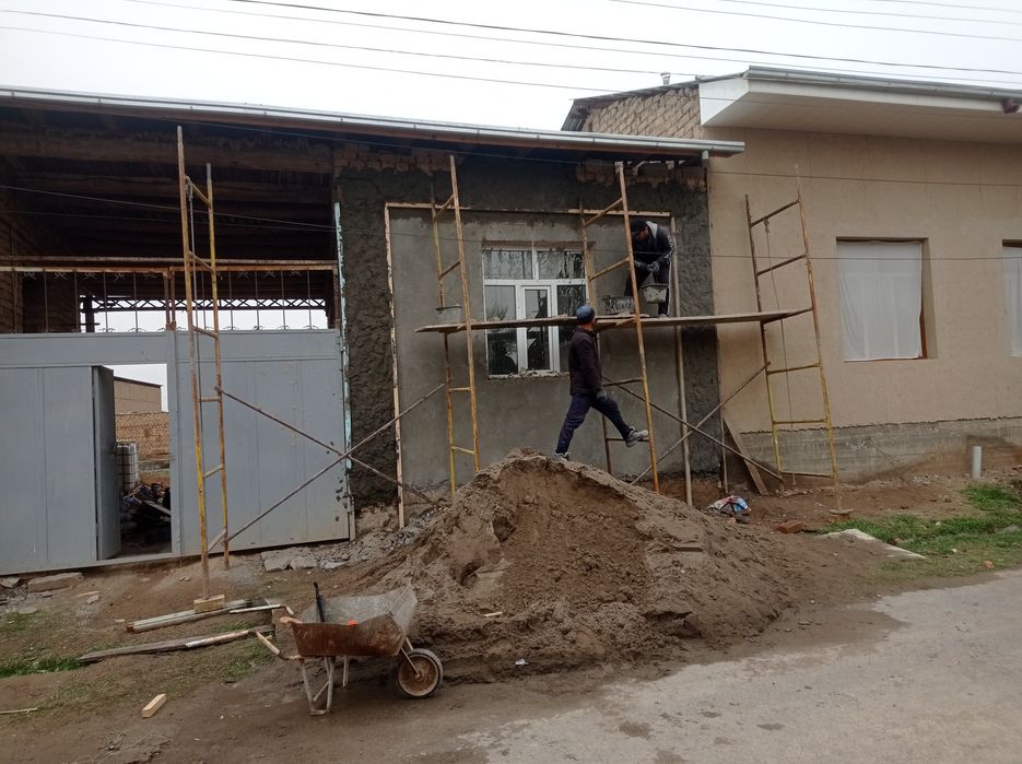 Suvoq , styashka va tom yopish ishlarini va shlaka blok ham teramizqil