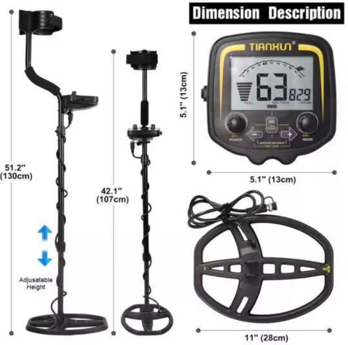 Металотърсач Металдетектор Tiaxun TX850 с голямата сонда 15' (38см)