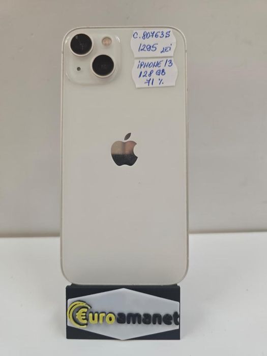 Telefon mobil Apple iPhone 13, 128GB, 5G, Starlight, 71% Baterie -P-