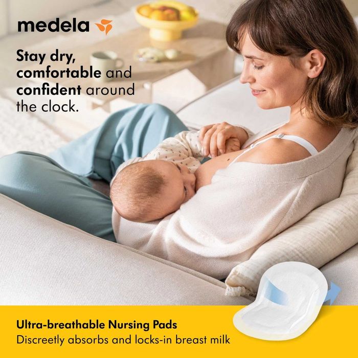 MEDELA Ultra-Breathable – Ултратънки абсорбиращи подплънки за кърма, 120 бр., дискретен дизайн