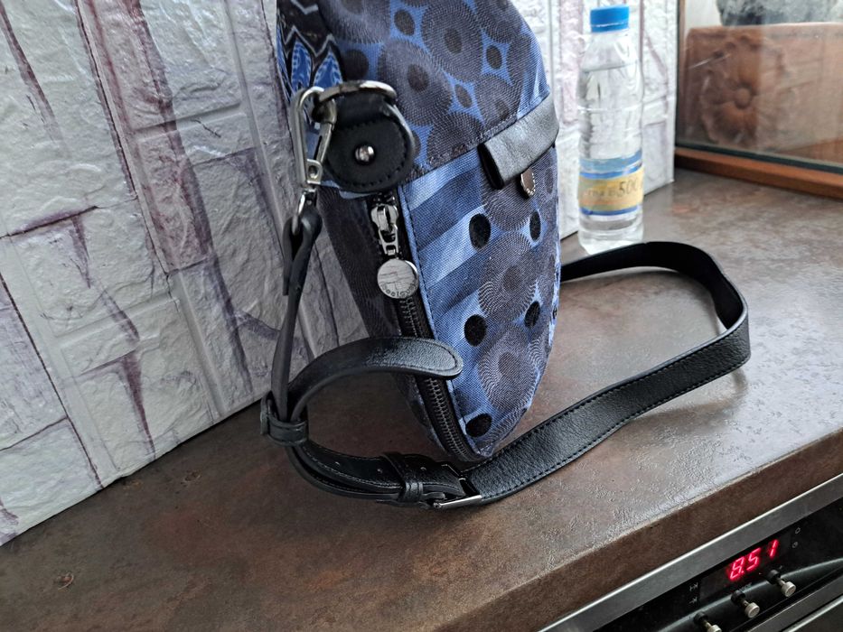 дамска чанта Desigual ,текстилна синя торба,