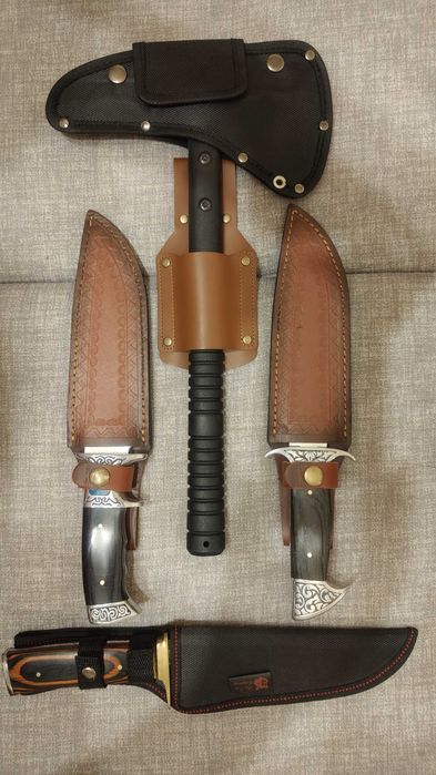 Ножове 3 броя + тактическа брадва Томахоук - за 50 лв.