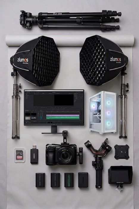 медиа-студия:Sony A6700/DJI RS4/Amaran 200xS+Монтажный ПК RTX 3060
