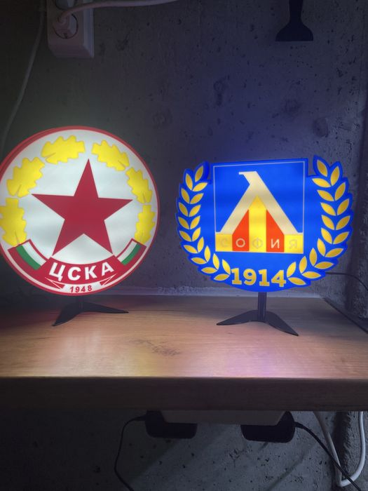 Светещи емблеми на футболни отбори по поръчка