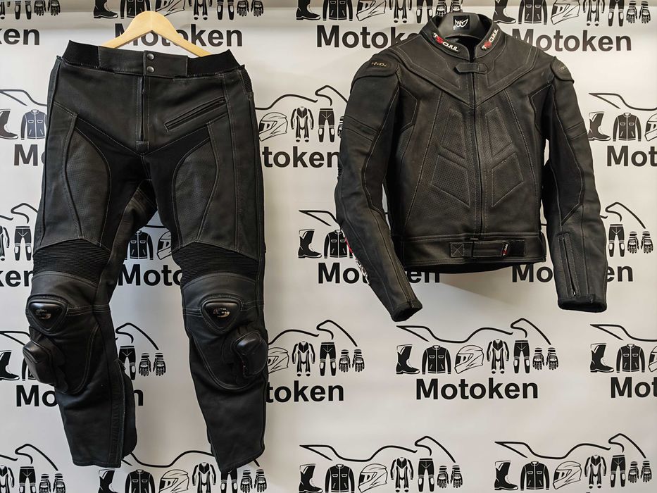 Costum moto piele Tschul cu cocoasa marime 50
