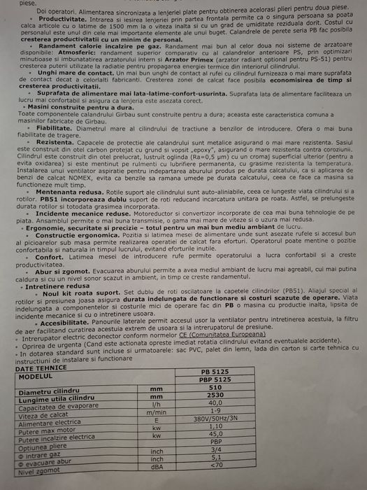 Calandru profesiona GIBARU PDB-5125 NOU HoReCa