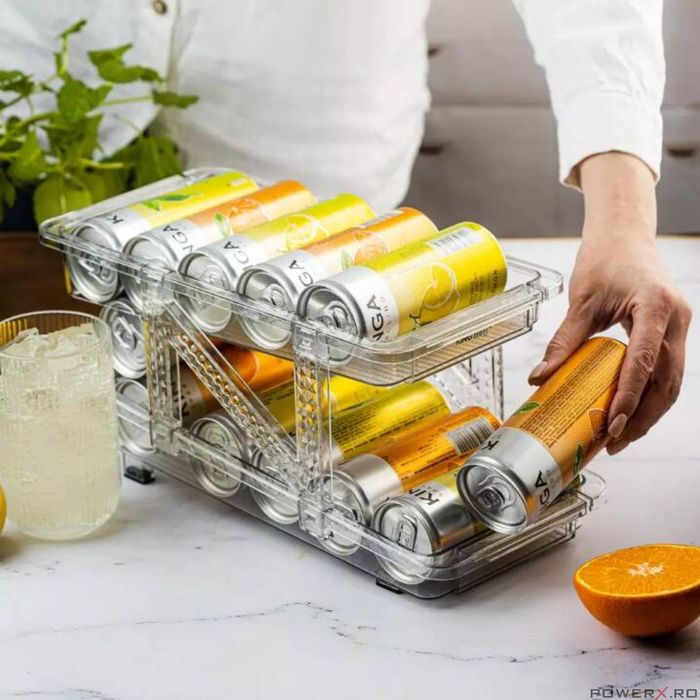 Organizator doze, reglabil, cu 2 niveluri, transparent, Kinghoff