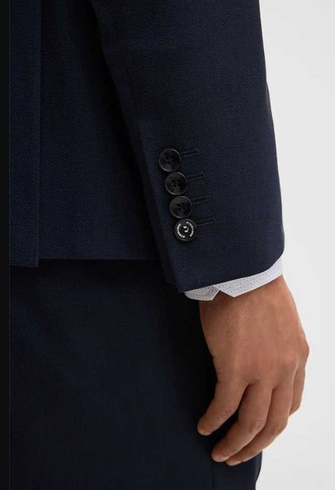 Costum slim fit 48 M premium STRELLSON lana respirabila albastru royal