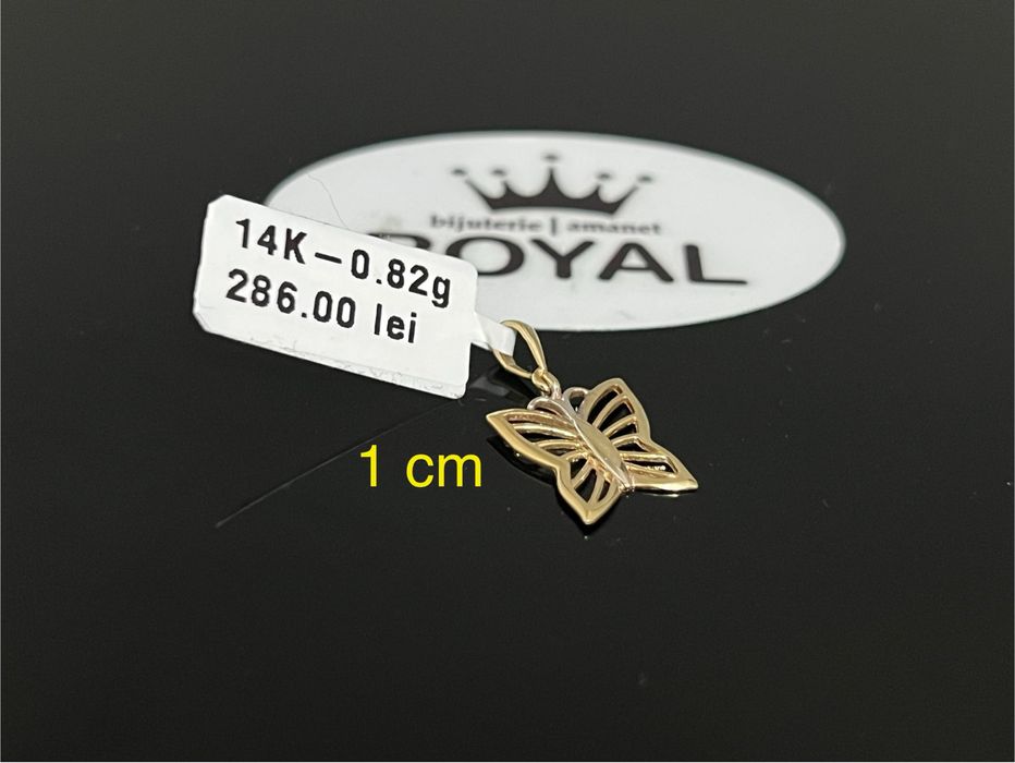 Bijuteria Royal CB : Pandant fluture aur 14k 0,82 grame