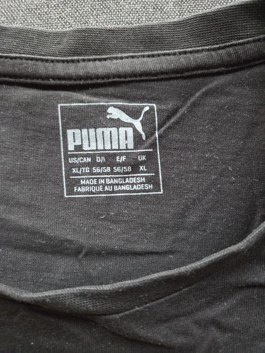Tricou Puma Original Gri Cu Imprimeu Negru Mărimea XXL 60/62