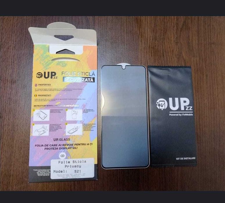 Folie sticlă securizată Upzz Privacy compatibilă cu Samsung Galaxy S21