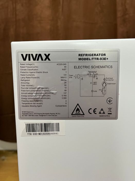 Frigider Vivax inaltime  85cm