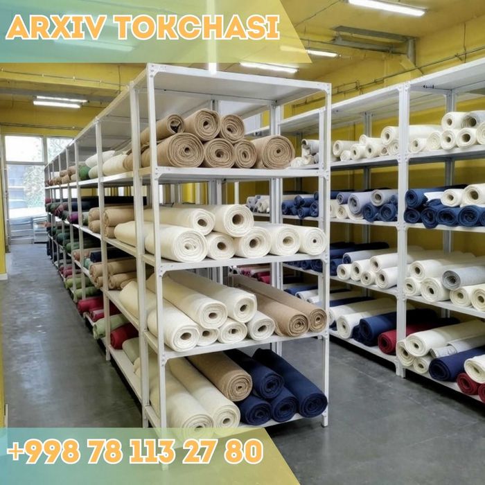 Polkaly stellaj, arxiv tokchasi Акция, метал архивный стеллаж