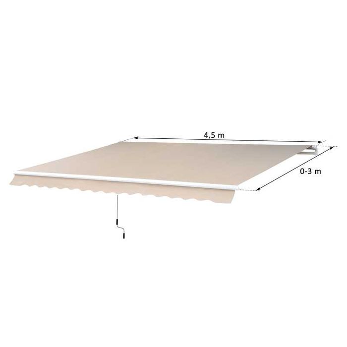 Сгъваема тента Outsunny, регулируема скоба,  4,5 x 3 м