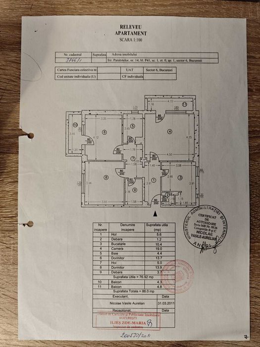 Proprietar – Apartament 3 camere decomandat, 1990, 86 mp total