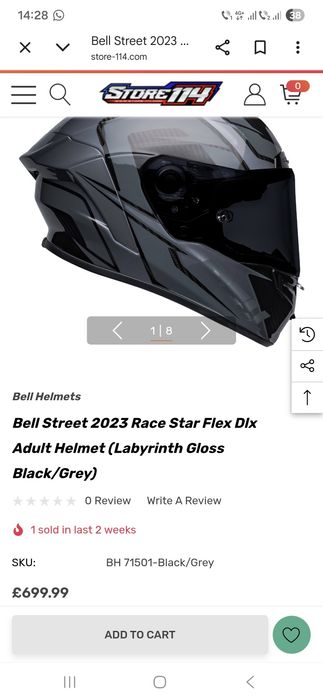 Casca moto  Bell Race Star DLX FLEX Labyrinth Gloss Black/Gray.