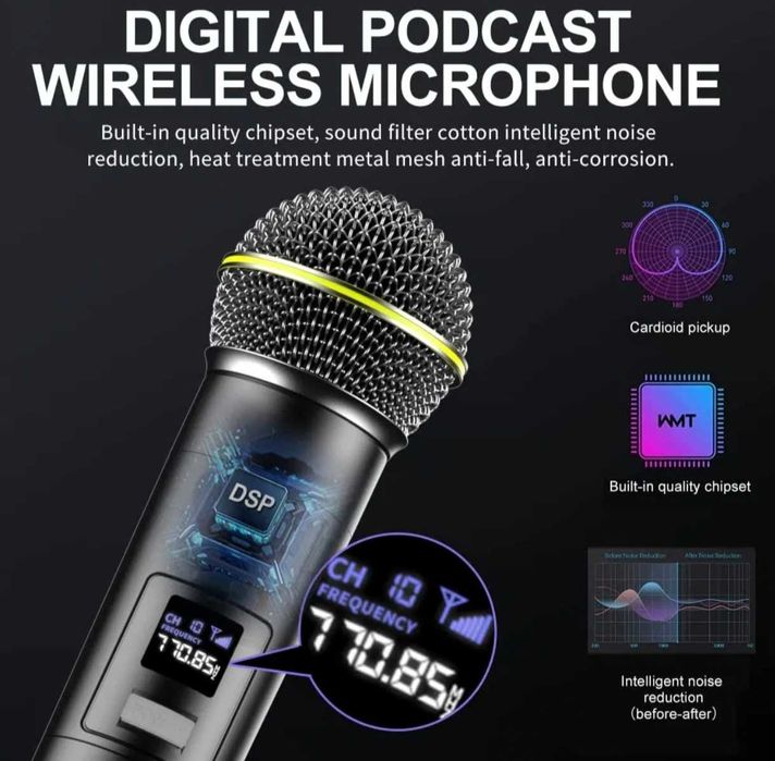 Комплект оборудване за подкаст Аудио миксер карта микрофони караоке