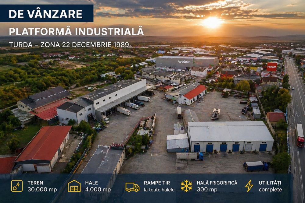 Platformă industrială 3 ha cu venit + potențial dezvoltare | Turda
