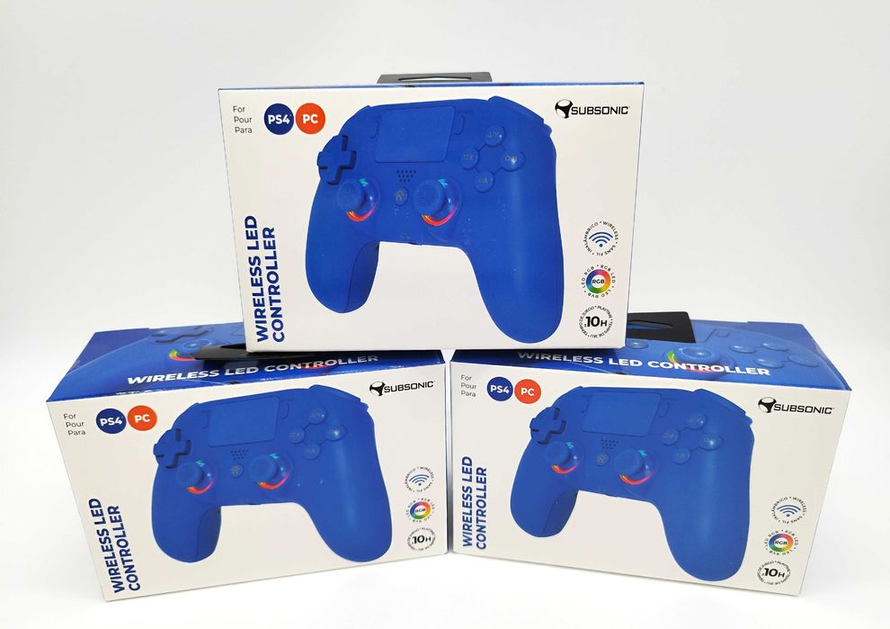 Чисто НОВИ Безжични контролери Subsonic - LED/ за PS4 и PC