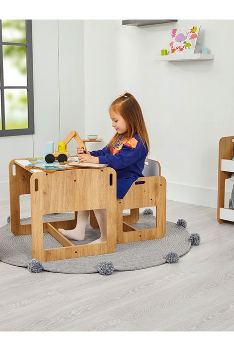 Дървена детска маса и стол за учене. Промоция!