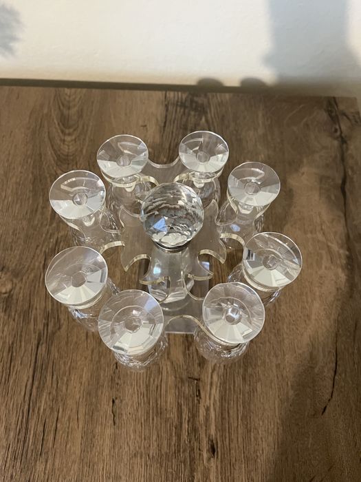 Set de pahare cu suport de sticla