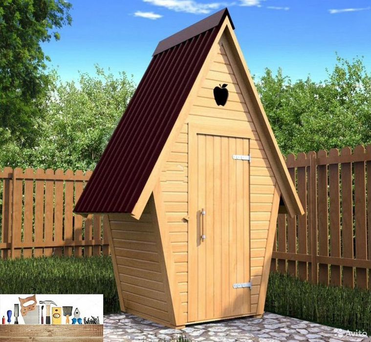 Качественый Туалет уличный Деревянный Туалит Дачный Деревянный Уборная