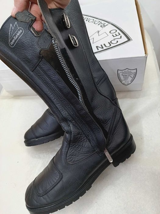 Cizme moto chopper înalte piele măsură 42