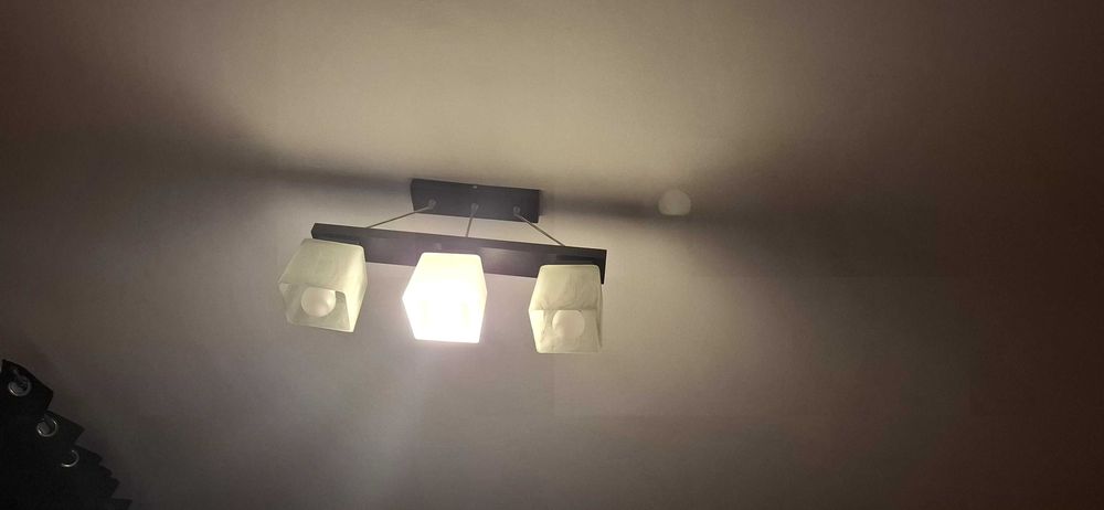 Lustra Kubus wenge 3x60W E27 sticla