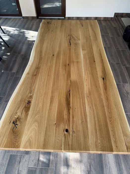 Blat masiv stejar 210x92x3,8 cm – LIVE EDGE – NOU