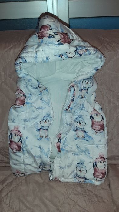 Бебешки есенно-зимен  елек с блузка