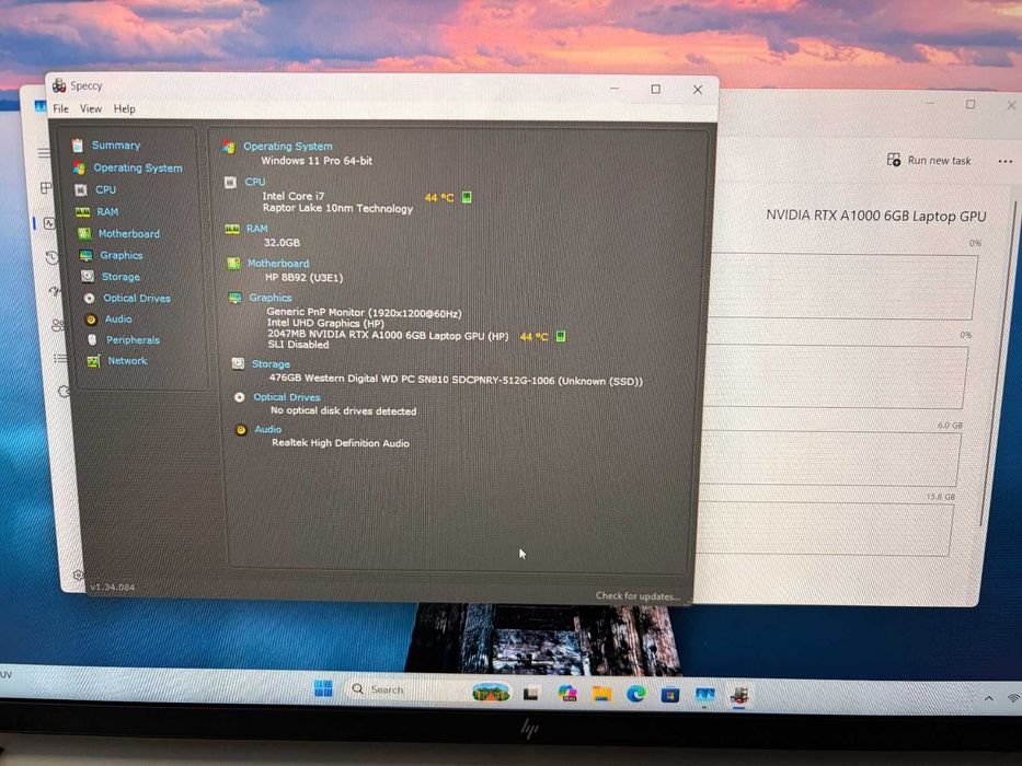 Laptop HP ZBook Fury 16 G10 ,  i7-gen13   32GB 512SSD