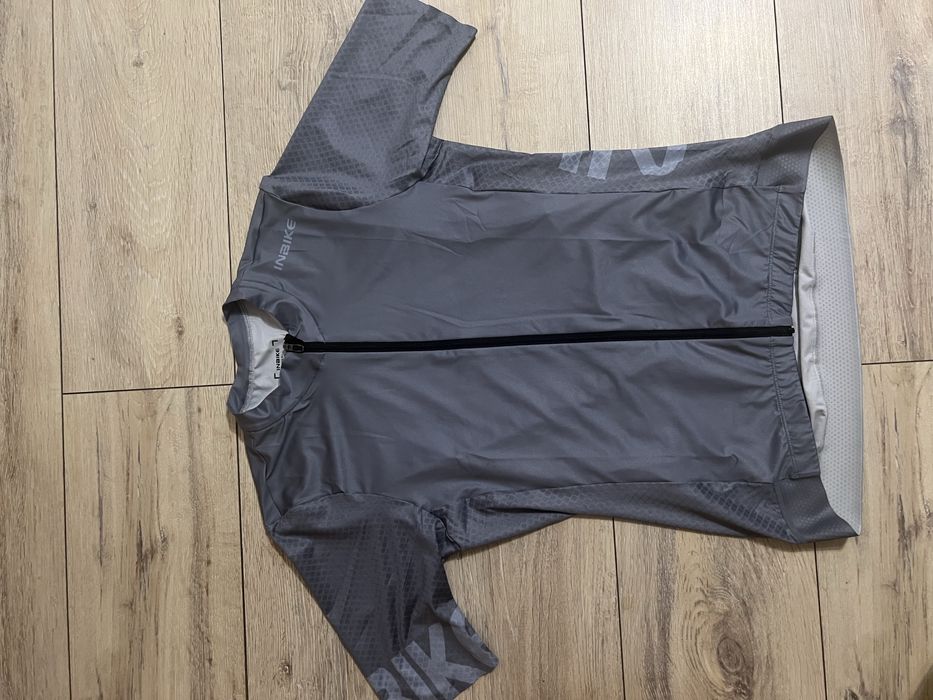 INBIKE tricou ciclism damă L gri, fermoar integral, nou