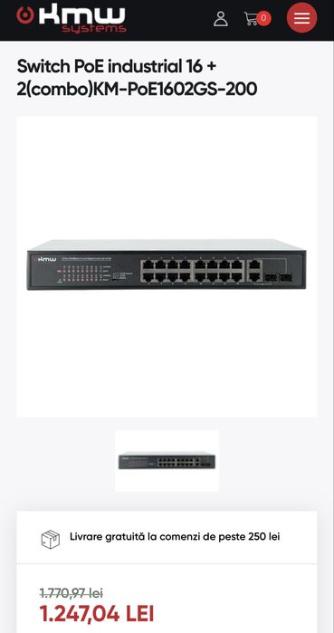 Switch KMW  PoE industrial 16