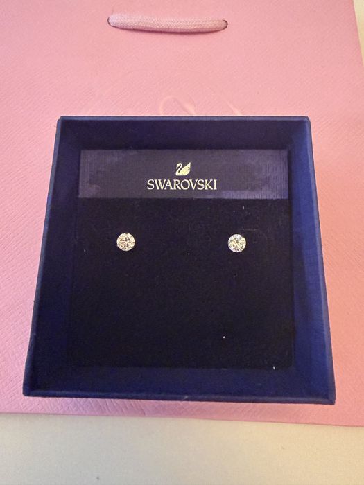 Обеци Swarovski - с бял камък